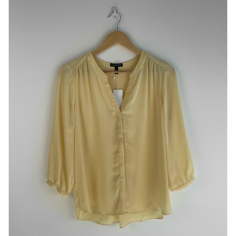 Eileen Fisher 3/4 Sleeve Button Down Blouse